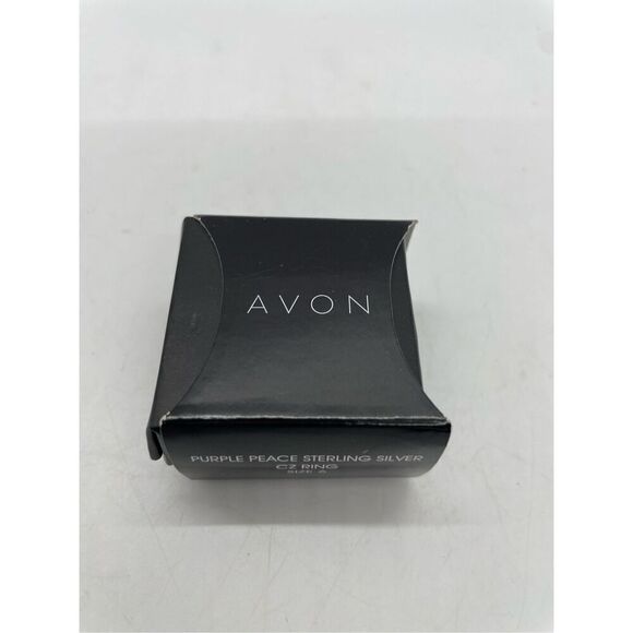 New Avon Purple Peace Sterling Silver CZ Ring Size 6  Collectors or Gift Idea - Picture 9 of 14